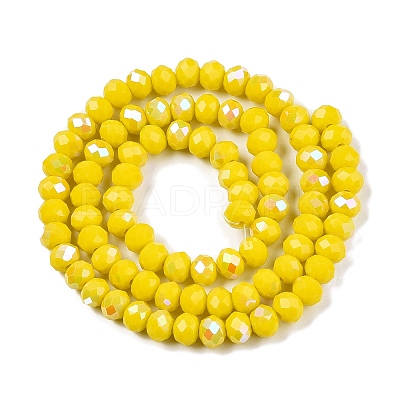 Electroplate Opaque Solid Color Glass Beads Strands X-EGLA-A044-P6mm-L04-1