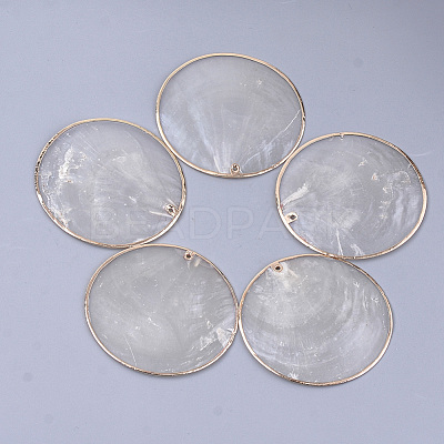Natural Capiz Shell Big Pendants X-SHEL-S274-89-1