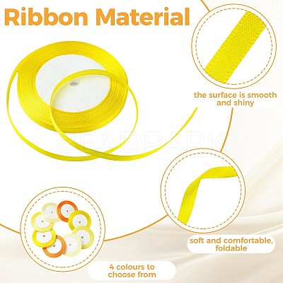 8Rolls 4 Colors Single Face Satin Ribbon OCOR-FS0001-10A-1