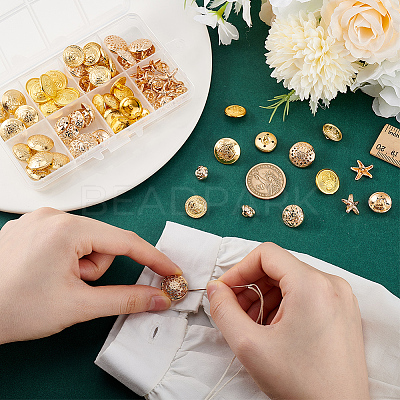 8 Styles Brass & Alloy Shank Buttons BUTT-PH0001-32B-1