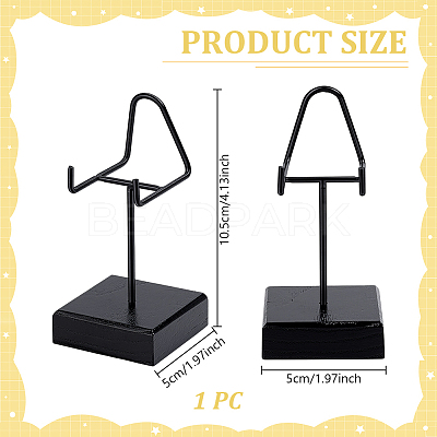 Iron & Wood Mineral Display Holder with Square Acrylic Bases ODIS-WH0099-215-1