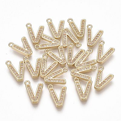 Brass Cubic Zirconia Charms KK-S348-330V-1