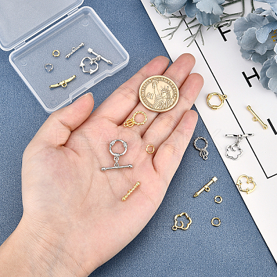 8Set 4 Style Brass Toggle Clasps KK-PH0001-88-1