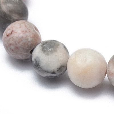 Natural Zebra Jasper Bead Stretch Bracelets BJEW-K212-B-035-1