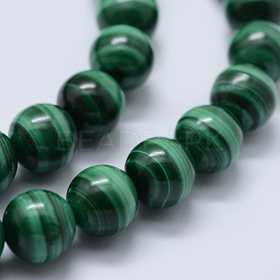 Natural Malachite Beads Strands G-F571-27AA1-8mm-1
