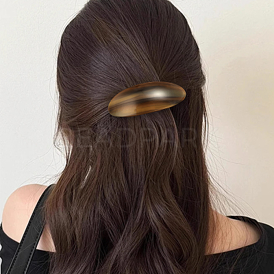 2Pcs 2 Colors Resin and Iron Hair Barrettes PHAR-GO0001-07A-1