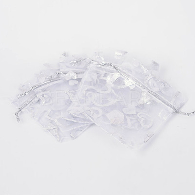 Heart Printed Organza Bags OP-R022-7x9-03-1