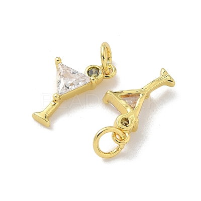 Brass Pave Cubic Zirconia Pendants KK-P325-17A-G-1