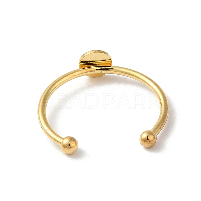 Adjustable 304 Stainless Steel Finger Rings Components STAS-K278-04A-G-1