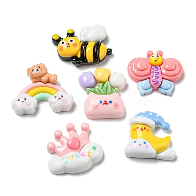 Opaque Resin Decoden Cabochons RESI-F052-B04-1