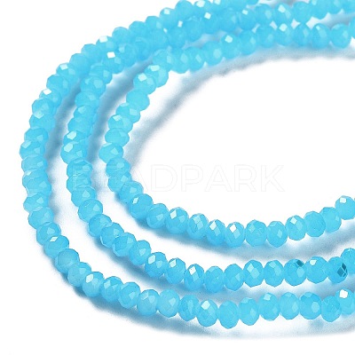 Baking Paint Imitation Jade Glass Bead Strands X-DGLA-A034-J4MM-A13-1