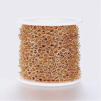 Handmade Ion Plating(IP) 304 Stainless Steel Cable Chains STAS-G038-14G-1