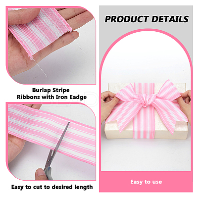 Burlap Ribbons SRIB-WH0011-384D-1