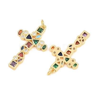 Easter Brass Micro Pave Colorful Cubic Zirconia Pendants ZIRC-F148-14E-G-1