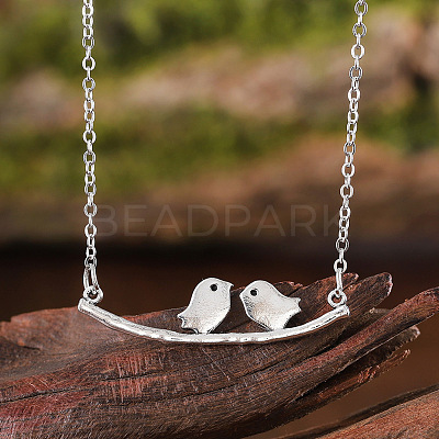Alloy Couple Birds Pendant Necklaces for Women FS-WG2DA5D-01-1