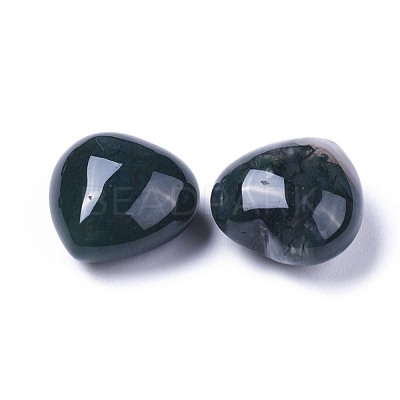 Natural Moss Agate Heart Love Stone G-F659-B30-1