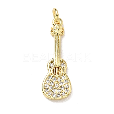 Brass Micro Pave Clear Cubic Zirconia Pendants KK-D289-01G-14-1