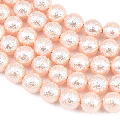Wrinkle Textured Shell Pearl Beads Strands BSHE-E016-10mm-09-1