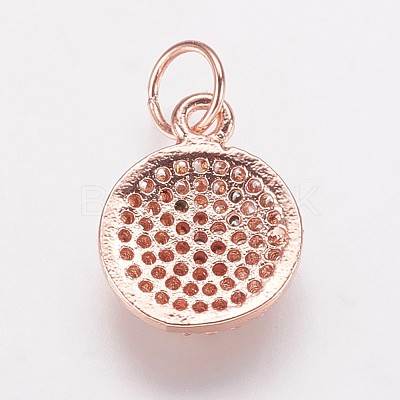 Brass Cubic Zirconia Charms KK-P134-25RG-1