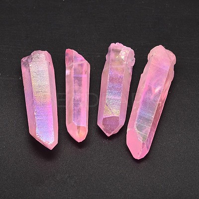 Dyed Nuggets Natural Electroplated Crystal Pendants G-A144-10D-1