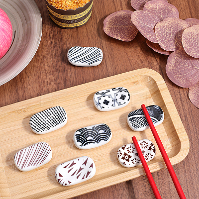 2 Sets 2 Styles Ceramic Chopstick Stands DJEW-CP0001-36A-1