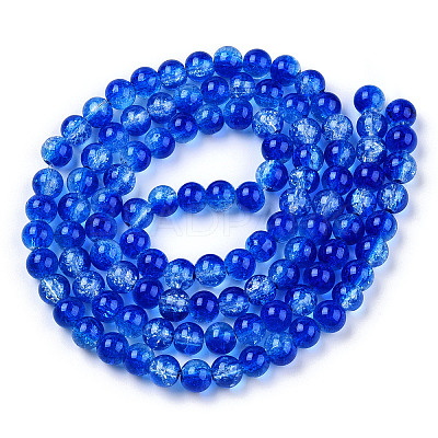 Transparent Crackle Baking Paint Glass Beads X1-DGLA-T003-01B-03-1