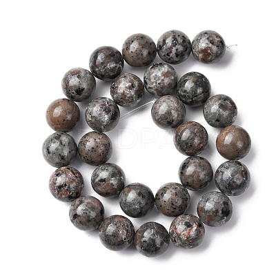 Natural Fluorescent Syenite Rock(Glow under UV Light) Beads Strands G-G789-02E-1
