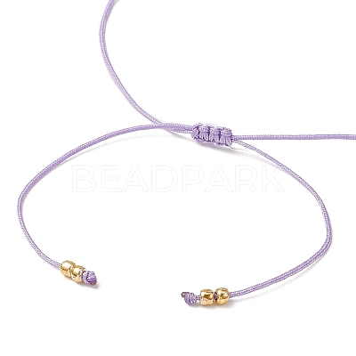 Natural Round Amethyst Beads Braided Bead Bracelets for Women BJEW-JB11655-04-1