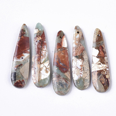 Natural Aqua Terra Jasper Pendants G-S366-006F-1