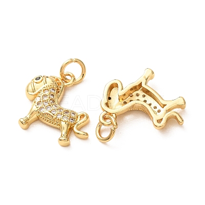 Brass Micro Pave Black Cubic Zirconia Pendants CU-E003-18G-16-1