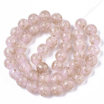 Handmade Gold Sand Lampwork Beads Strands LAMP-T007-06K-1
