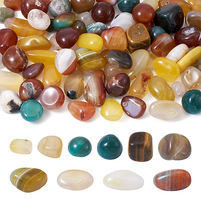 250G Dyed & Heated Natural Agate Beads G-TA0002-73C-1