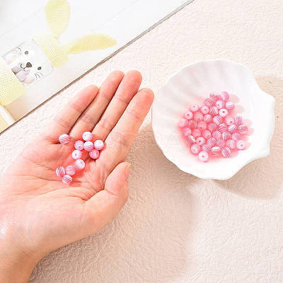 50Pcs Transparent Stripe Resin Beads RESI-YW0001-02F-1