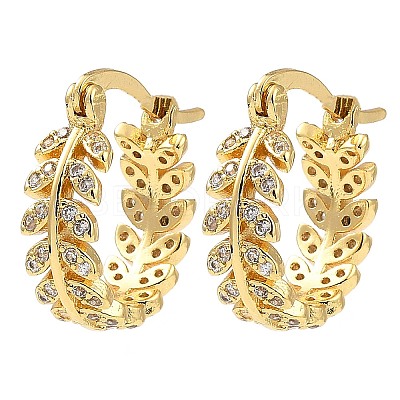 Rack Plating Brass Micro Pave Clear Cubic Zirconia Hoop Earrings EJEW-M223-06G-1