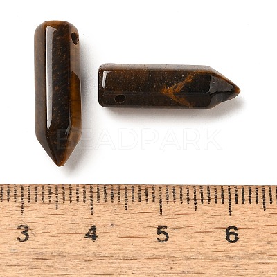 Natural Tiger Eye Pointed Pendants G-C158-05E-1