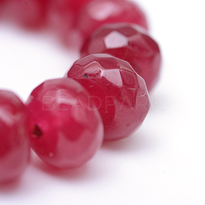 Faceted Rondelle Dyed Natural White Jade Bead Strands X-G-R343-4x6-07-1