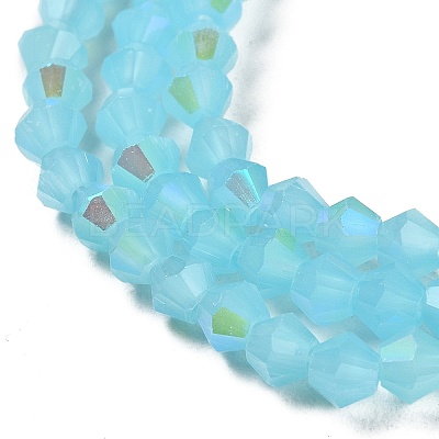 Imitation Jade Electroplate Glass Beads Strands GLAA-F029-J4mm-D03-1