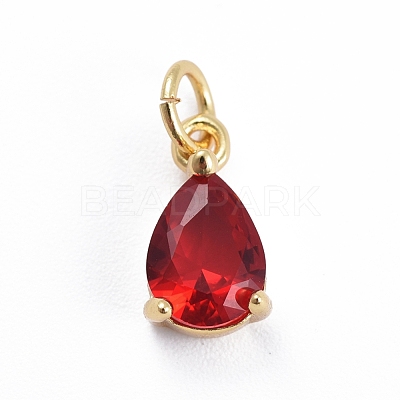 Brass Micro Pave Cubic Zirconia Pendants ZIRC-E164-64G-1