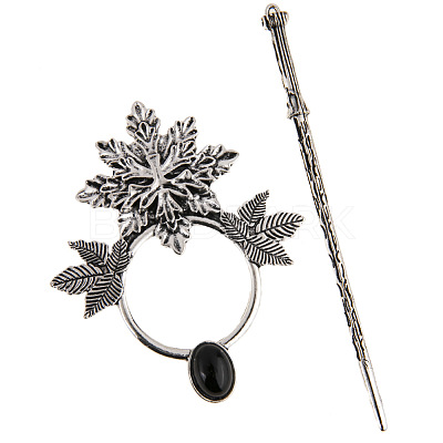 Leaf Alloy Hair Sticks PW-WG12368-02-1