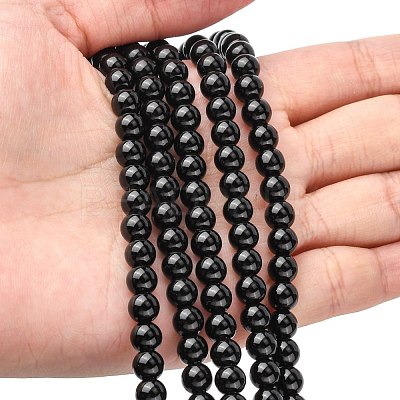 Synthetic Black Stone Beads Strands GSR6mmC044-1