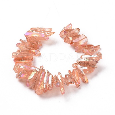 Natural Quartz Crystal Points Beads Strands G-K181-B23-1