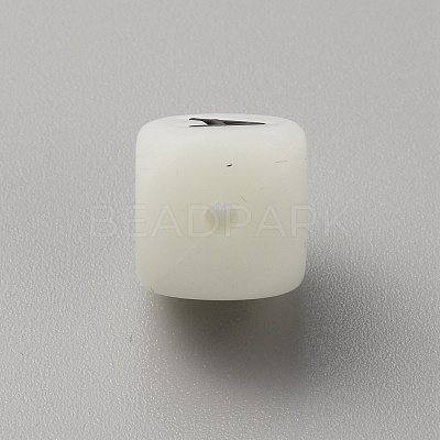 Luminous Cube with Letter Food Grade Eco-Friendly Silicone Beads SIL-TAC0002-21A-1