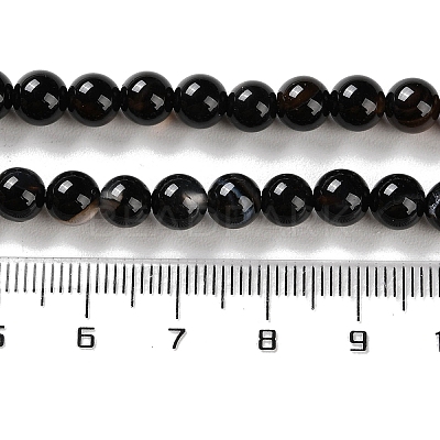 Natural Striped Agate/Banded Agate Beads Strands G-Z060-A01-A08-1