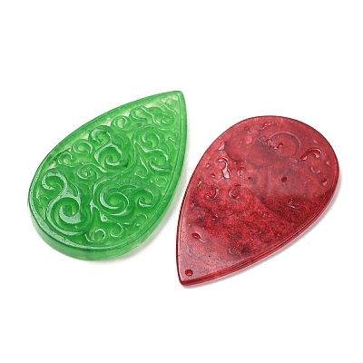 Dyed Natural Quartz Carved Big Pendants GG-CBA0022-10-1