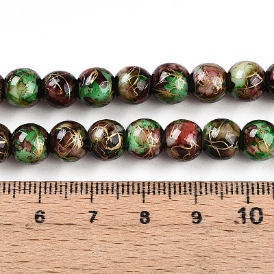 Baking Paint Glass Beads X1-DGLA-N003-8mm-B07-1