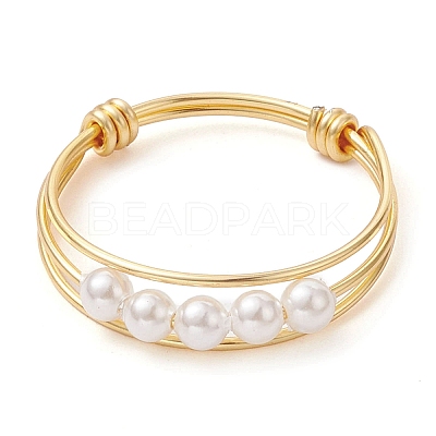 Round Shell Pearl Rings RJEW-TA00117-1