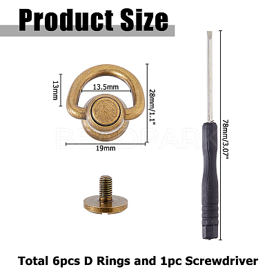 6Pcs Brass Decorative Rivets KK-HS0015-87AB-1