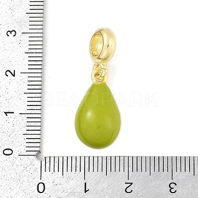 Brass Enamel Fruit European Dangle Charms KK-Z090-08G-09-1