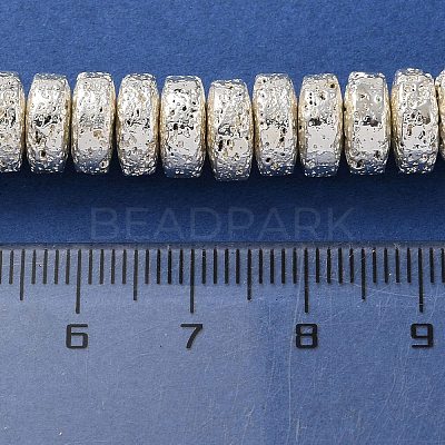 Electroplated Natural Lava Rock Beads Strands G-I360-A04-04-1