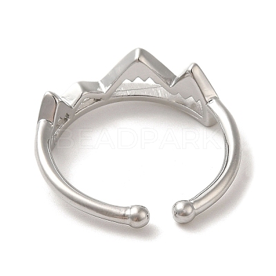 Brass Open Cuff Rings for Woman RJEW-M161-02P-1
